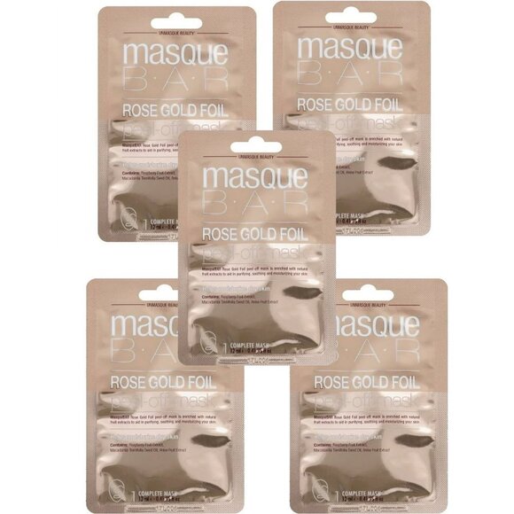 5 PK | Masque Bar - Peel Off Facial Mask Rose Gold Foil - 0.41 fl. oz. - Picture 1 of 4